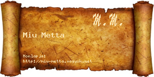 Miu Metta névjegykártya